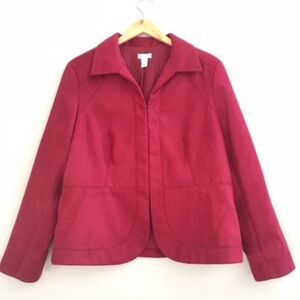 CHICO'S Smooth Plush Kelly Ann Jacket Red